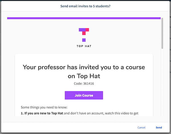 Screenshot of Top Hat platform