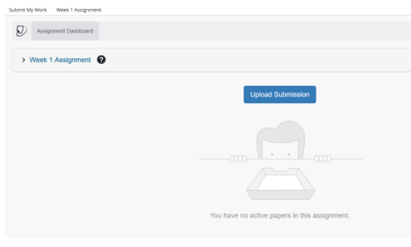Screenshot showing the Upload Submission page of the Turnitin assignment