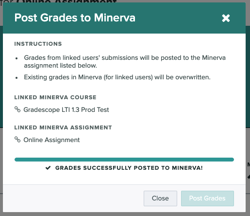 Post grades to Minerva