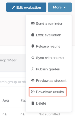 Screenshot showing download results option