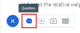 top hat toolbar with highlighted question button
