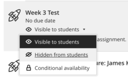 Select hidden from students