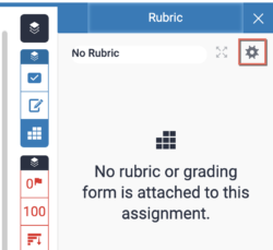 Cog icon to launch rubric manager