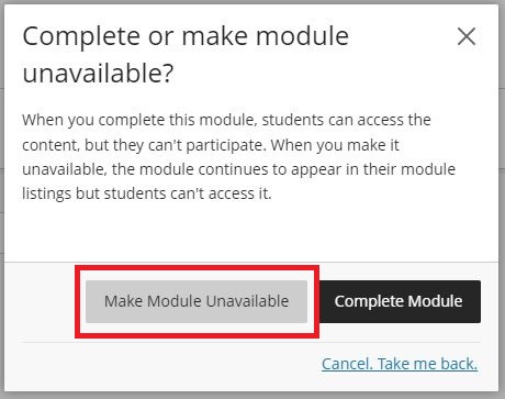 Make a module or organisation available/unavailable - Staff Guide ...