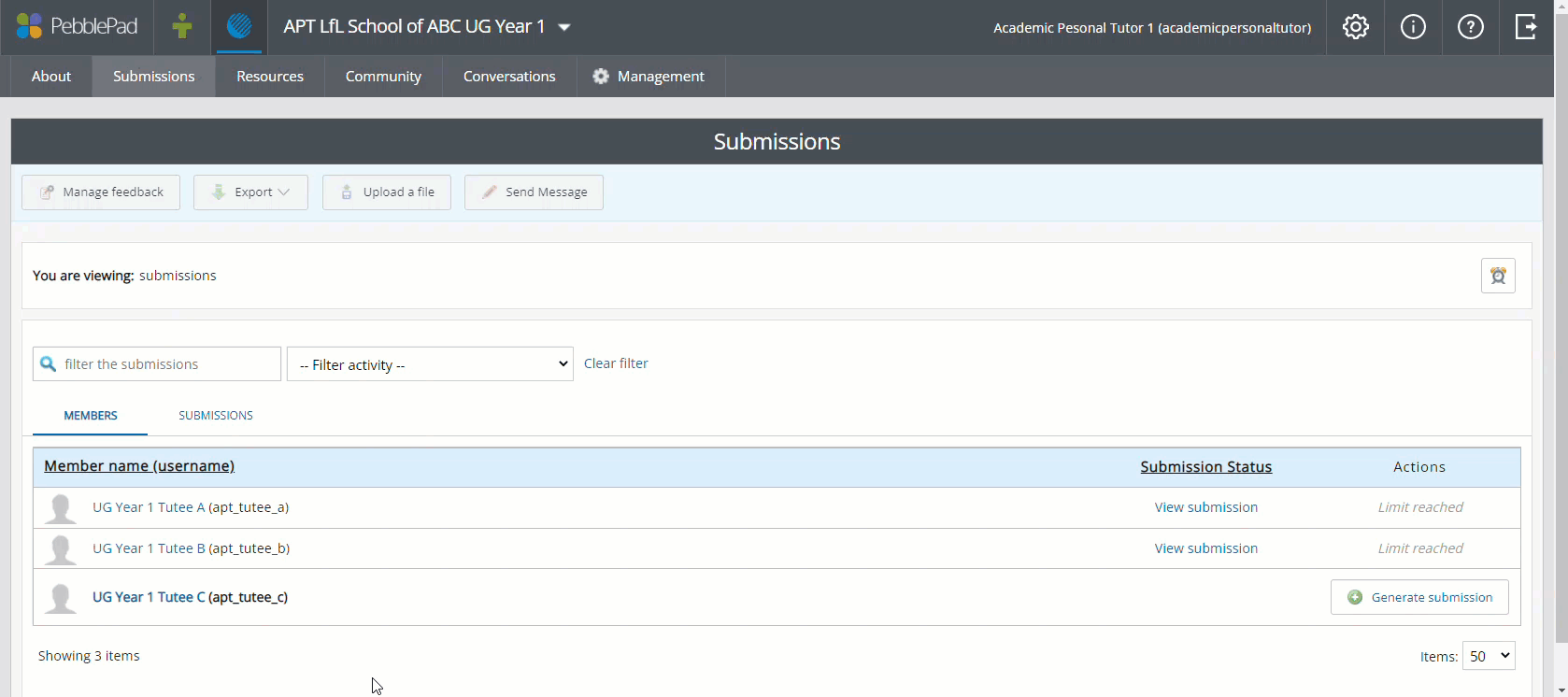 PebblePad for APT further tips Staff Guide Digital Education