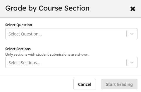 Grade by course selection - Question