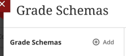 Image showing Add icon in Mark Schemas settings page in Gradebook.