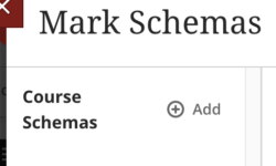 Image showing Add icon in Mark Schemas settings page in Gradebook.