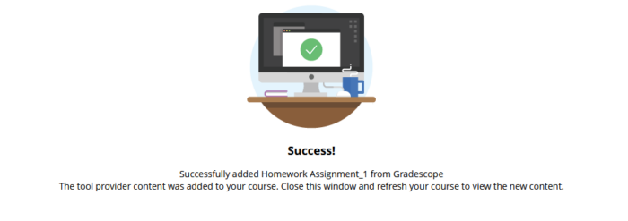 Successfully added Assignment Gradescope