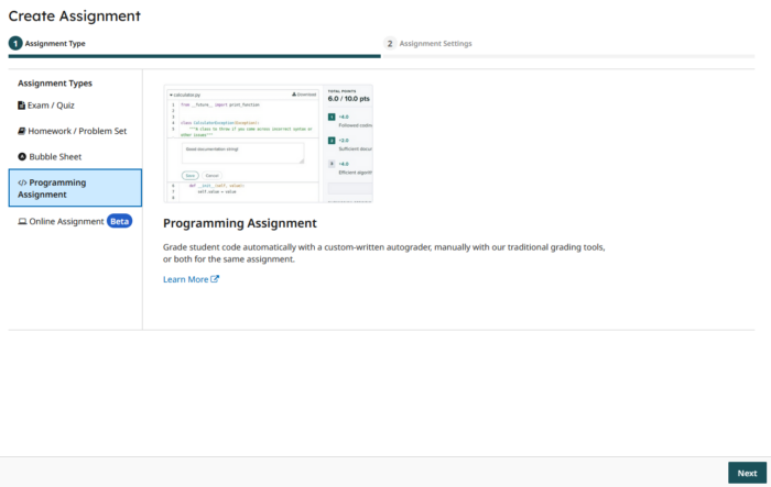 Creating a Programming Assignment in Gradescope - Staff Guide | Digital ...