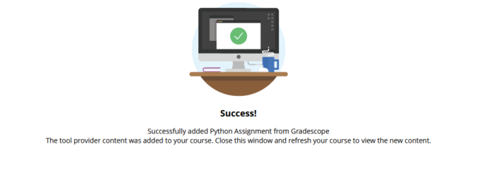 Successfully added Assignment from Gradescope