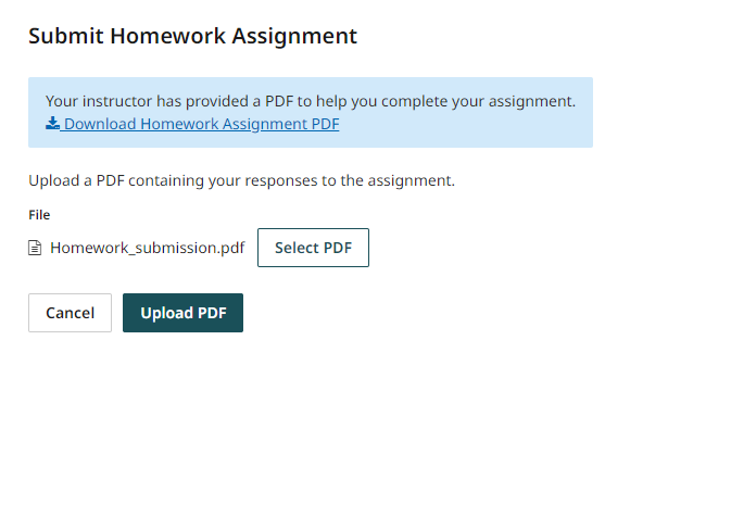 Submit assignment - select PDF