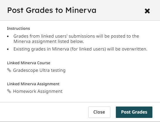 Post Grades to Minerva