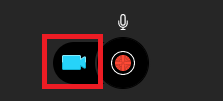 Image showing how the camera icon turns blue when a camera is enabled.