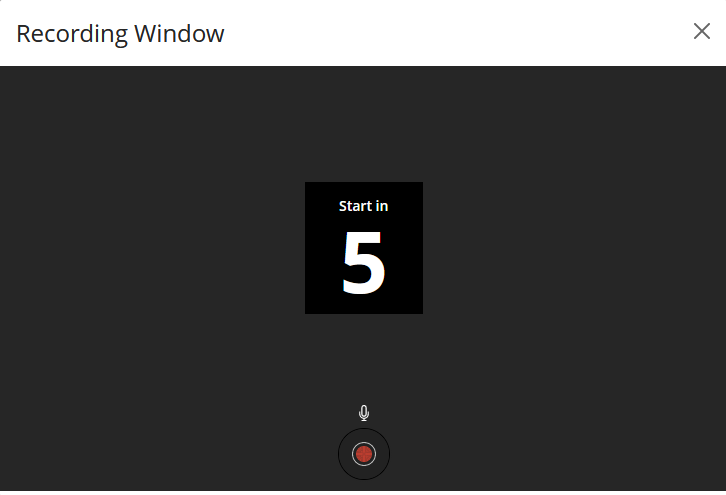 Image showing the 5-second timer that counts down before a recording starts.