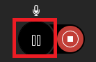 Image showing the Pause recording icon in the Recording Window.
