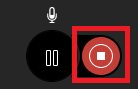Image showing the Stop recording icon in the Recording Window.