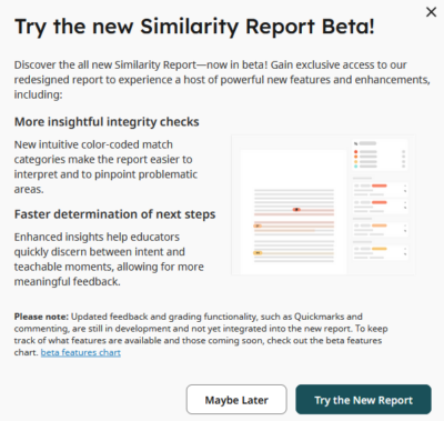 Turnitin Similarity Report Beta: Staff Guide | Digital Education ...