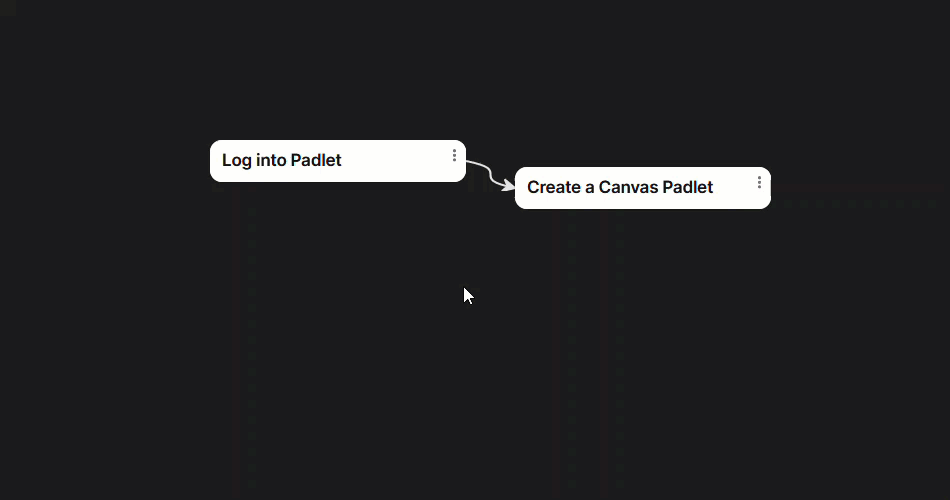 gif of editor disconnecting one post to another in a canvas padlet