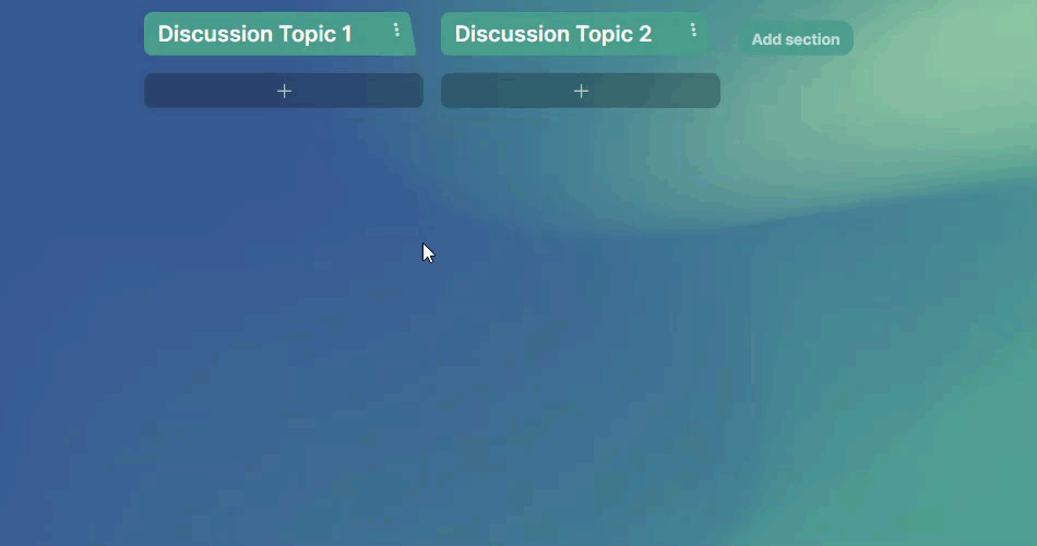gif of editor reordering topics in padlet with the shelf format