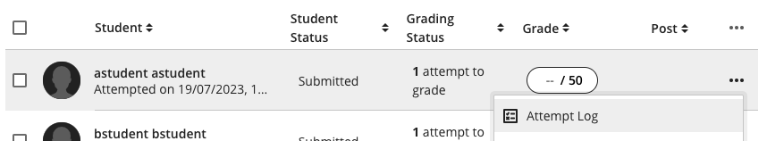 Reviewing attempts and grading in Blackboard Tests - Staff Guide ...