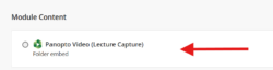 Panopto video folder on Minerva site.