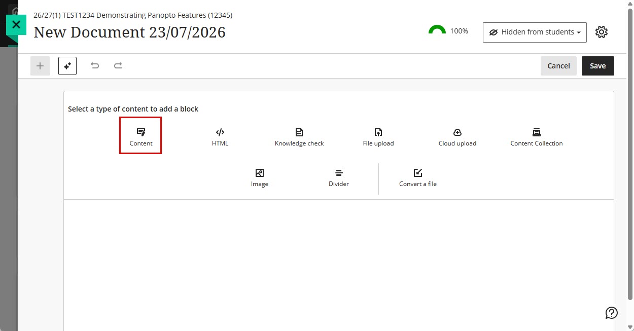 screenshot of content item highlighted in minerva document